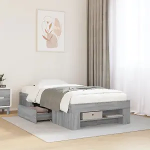 Berkfield Bed Frame without Mattress Grey Sonoma 90x200 cm Engineered Wood