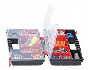 Duo Compartment Storage Tandem Organiser Case Tool Box Adjustable Dividers Model 4