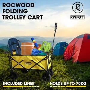 RocwooD Folding Trolley Cart 70KG Festival Garden Outdoor