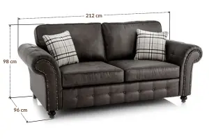 Oakland Faux Leather 3 Seater Sofa