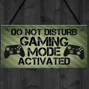 Gaming Sign Hanging Plaque For Boys Bedroom Man Cave Games Room Retro Gaming Sign