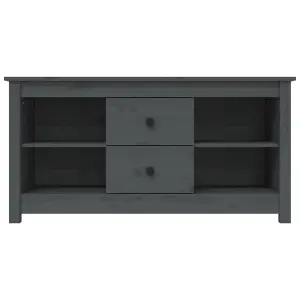 Berkfield TV Cabinet Grey 103x36.5x52 cm Solid Wood Pine