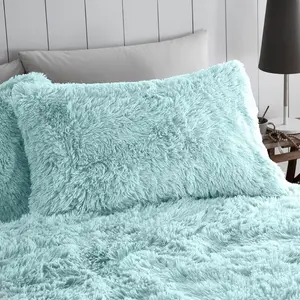 Wilfred Solid Colour Duvet Cover Set with Pillowcases Duck Egg / Double - 2 Standard Pillowcases