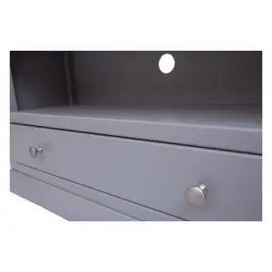 Rocca Grey 1 Drawer TV Cabinet Chrome Knob