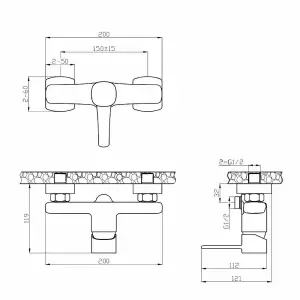 Invena Gold Brass Bathroom Shower Faucet Single Lever Wall Mounted Mixer Tap