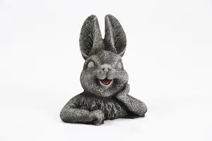 Cute Half Bunny stone garden ornament