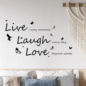 Walplus Wall Art Vivid Live Laugh Love Wall Stickers Art Mural Quote Wallpaper Living Room Decals