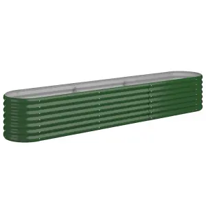 Berkfield Garden Planter Powder-coated Steel 224x40x36 cm Green