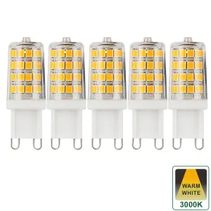 Harper Living 3.5 Watts G9 LED Bulb Clear Capsule Warm White Non-Dimmable, Pack of 5