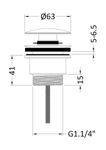 Universal Round Push Button Basin Waste, Slotted & Unslotted - Chrome