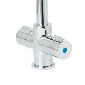 Wain Chrome effect Kitchen Twin lever Tap