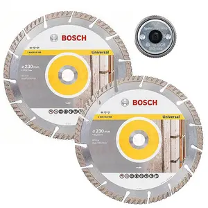 2 X Bosch Universal Diamond Blade 9" 230mm High Speed + Quick Change Locking Nut