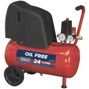 24 Litre Oil Free Belt Drive Air Compressor with 1.5hp Motor and Quick Release Coupling