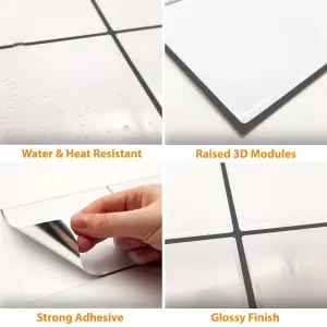 12 Pcs 30.5x15.4cm 3D Tile Stickers