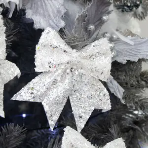 4 Piece Frosted Bow Set (Set of 4)