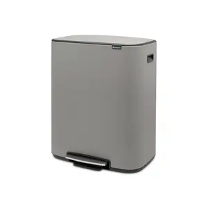 Brabantia Bo 30 Litre + 30 Litre Pedal Bin with Two Inner Buckets Mineral Concrete Grey