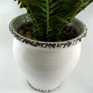 40cm Artificial Fern Bush in Decorative Planter