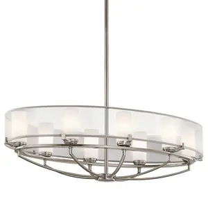 Elstead Saldana 8 Light Multi Arm Chandelier Classic Pewter Finish, G9