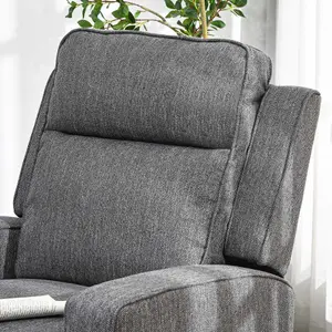 HOMCOM Electric Armchair, Fabric Recliner Chair with USB Port, Charcoal Grey