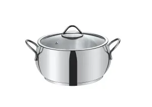 Rozi Sevval Collection Stainless Steel Casserole With Glass Lid - 24 cm Casserole (6.3 Lt)