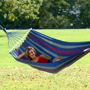 Amazonas Aruba Single Spreader Bar Weatherproof Garden Hammock With Tree Fixings - Juniper