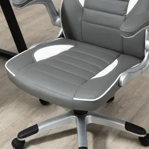 Vinsetto Gaming Chair PU Leather Office Chair Swivel Chair Grey