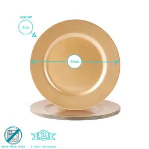 Metallic Charger Plates - Rose Gold - 33cm - Pack of 6 - Table Decoration Plates by Harbour Housewares