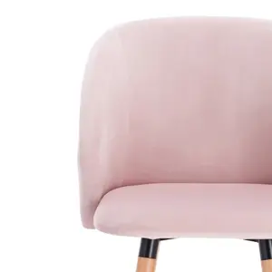 Jacalyn upholstered chair set (Set of 2) Pink / Wood