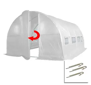 4m x 3m + Anchorage Stake Kit (13' x 10' approx) Pro+ White Poly Tunnel