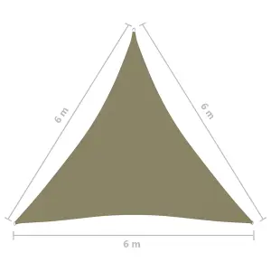 Berkfield Sunshade Sail Oxford Fabric Triangular 6x6x6 m Beige