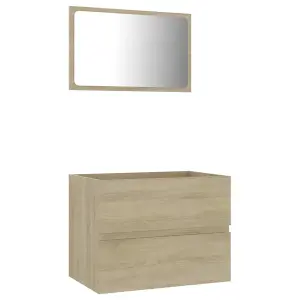 Berkfield 2 Piece Bathroom Furniture Set Sonoma Oak Engineered Wood