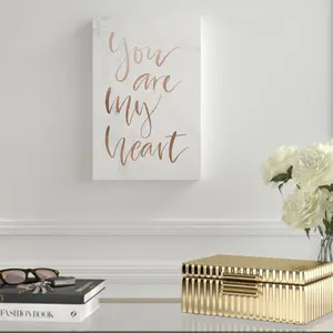 You Are My Heart Rose Gold - Wrapped Canvas Print 152cm H x 102cm W x 5cm D