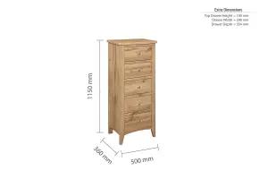 Oak Chest of Drawers 5 Birlea Hampstead Traditional Bedroom Furniture