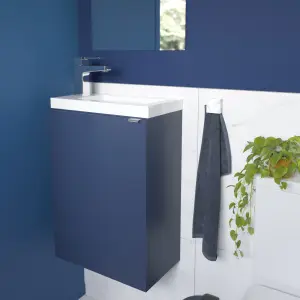 GoodHome Imandra Matt Blue Single Wall-mounted Bathroom Cloakroom unit (H) 550mm (W) 440mm