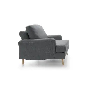 Harper Chenille Armchair Dark Grey