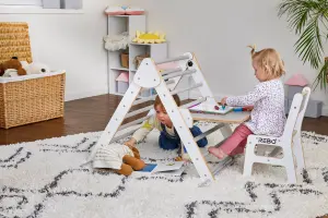 Rebo Montessori Pikler Style Climbing Triangle, Drawing Station & Chair