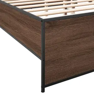 Berkfield Bed Frame without Mattress Brown Oak 140x190 cm