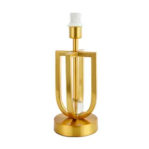 Eye Catching Brushed Gold Plated Metal Table Lamp Base with Four Pillar Design