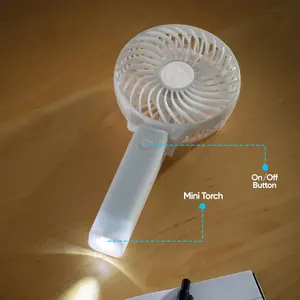 Mini Handheld Travel Fan - WHITE