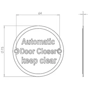 AFIT Automatic Door Closer Keep Clear Sign - Polished Brass - 76mm