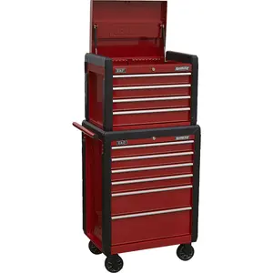 10 Drawer Red Tool Chest Mobile Storage Solution 702 x 477 x 1440mm