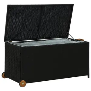 Berkfield Garden Storage Box Black 120x65x61 cm Poly Rattan