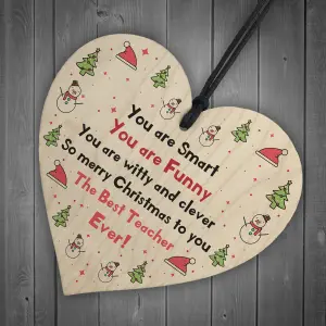 Handmade Teacher Gift For Christmas Wooden Heart Thank You Gift For Nursery Teacher