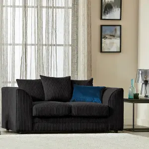 Chicago Jumbo Cord 2 Seater Sofa Black