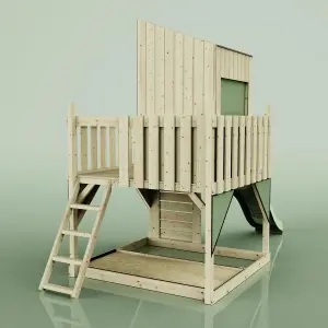 PolarPlay Kids Scandinavian Style Climbing Platform & Playhouse with Slide - Fiske Sage