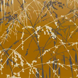 Clarissa Hulse Meadow Grass Yellow Ochre & Gold effect Smooth Wallpaper