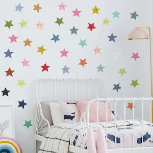 Smiley Stars Wall Sticker Pack Children's Bedroom Nursery Playroom Décor Self-Adhesive Removable