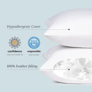 ONLY ONE DUCK FEATHER & DOWN PILLOWS SOFT COMFORTABLE COTTON WHITE,