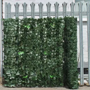 True Products Artificial Two Colour Ivy Leaf Hedge Garden Fence Privacy Screening - 1.5m x 3m