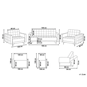 Modular Faux Leather Living Room Set White ABERDEEN